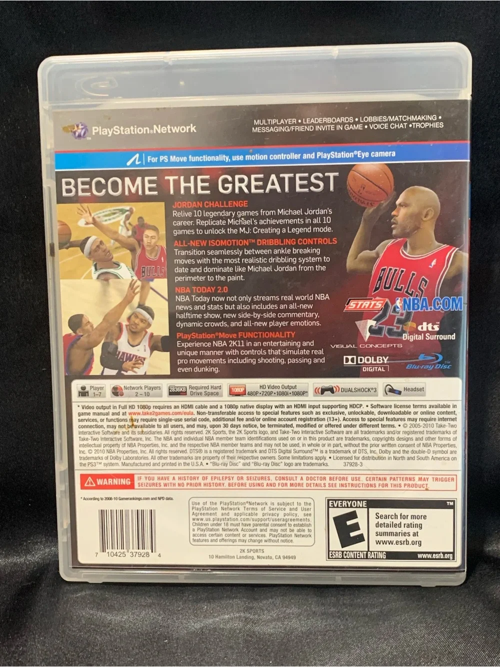 NBA 2K 11 Basketball PS3 Video Game Rated E EUC